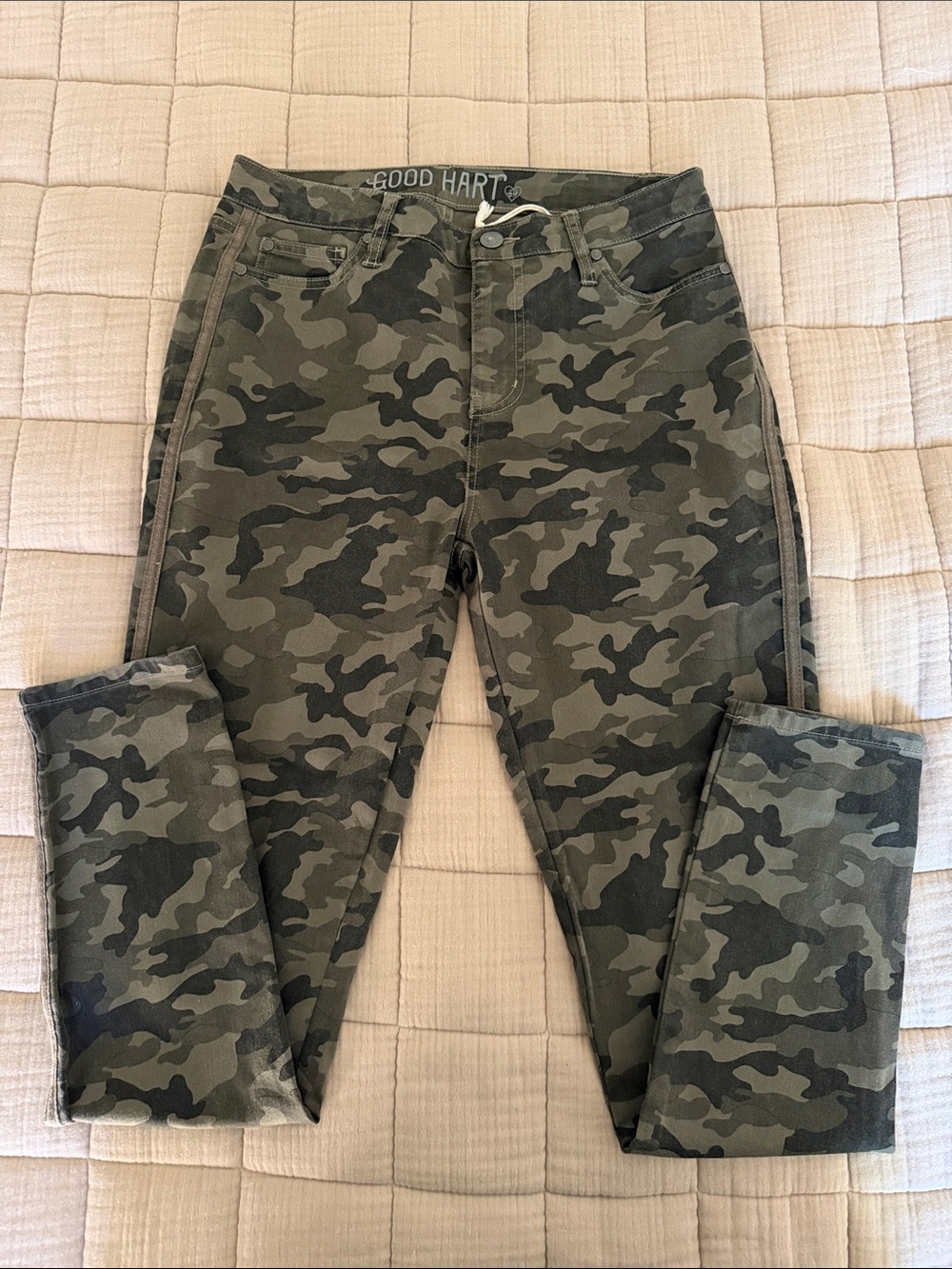 Good Hart Camo Skinny Ankle Jeans Sz 8